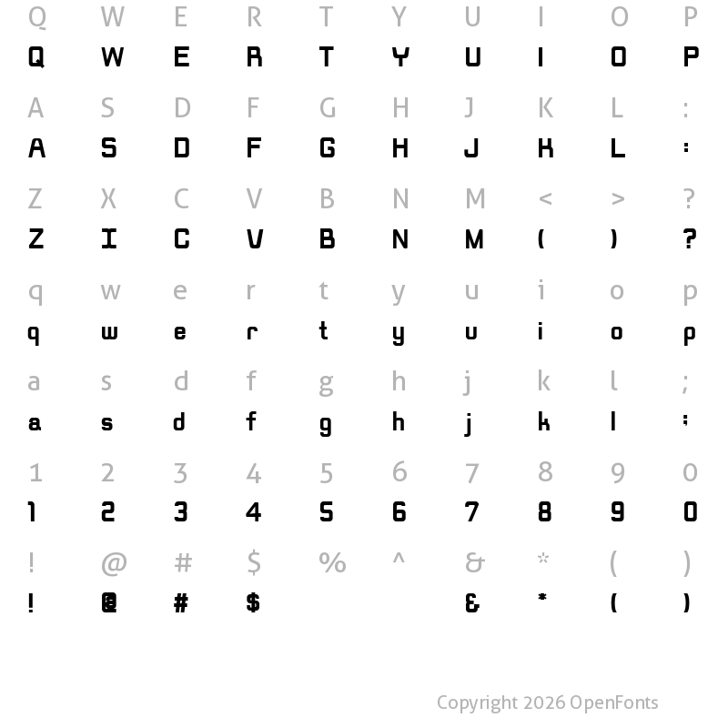 Character Map of Rippen Bold