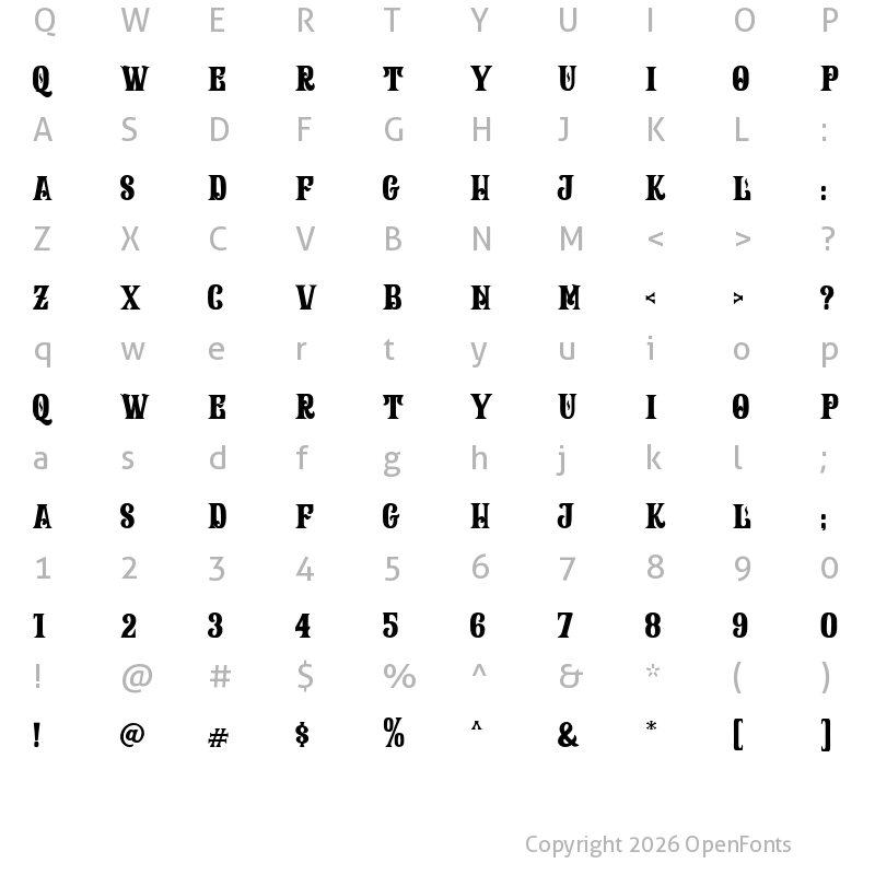 Character Map of Riptone Regular