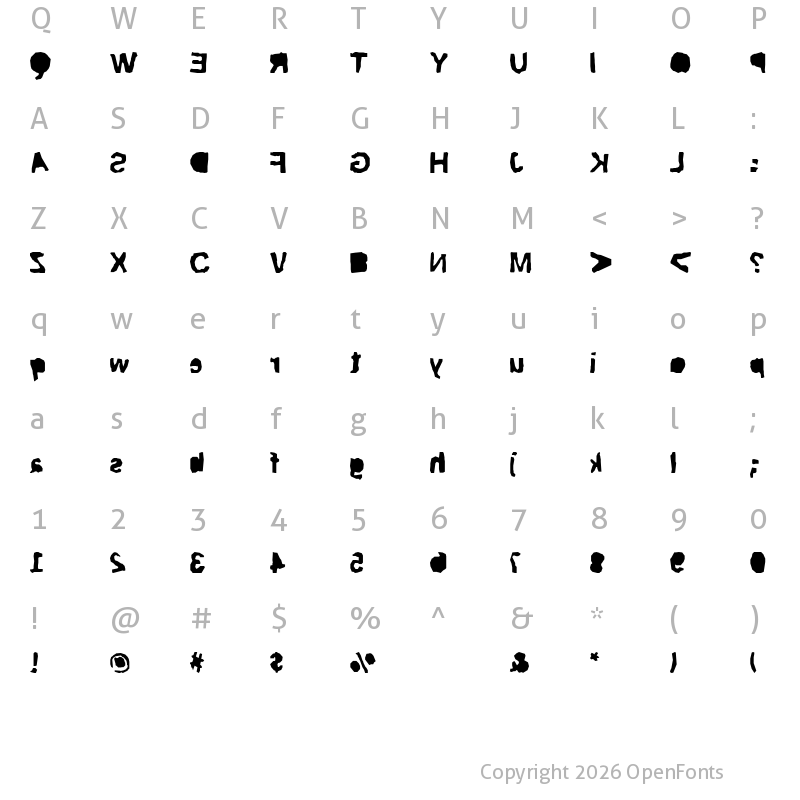 Character Map of ripTRASHcut Regular