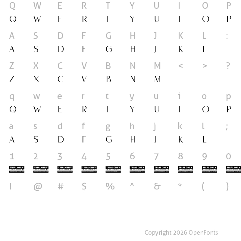 Character Map of Rise of Beauty Demo Black