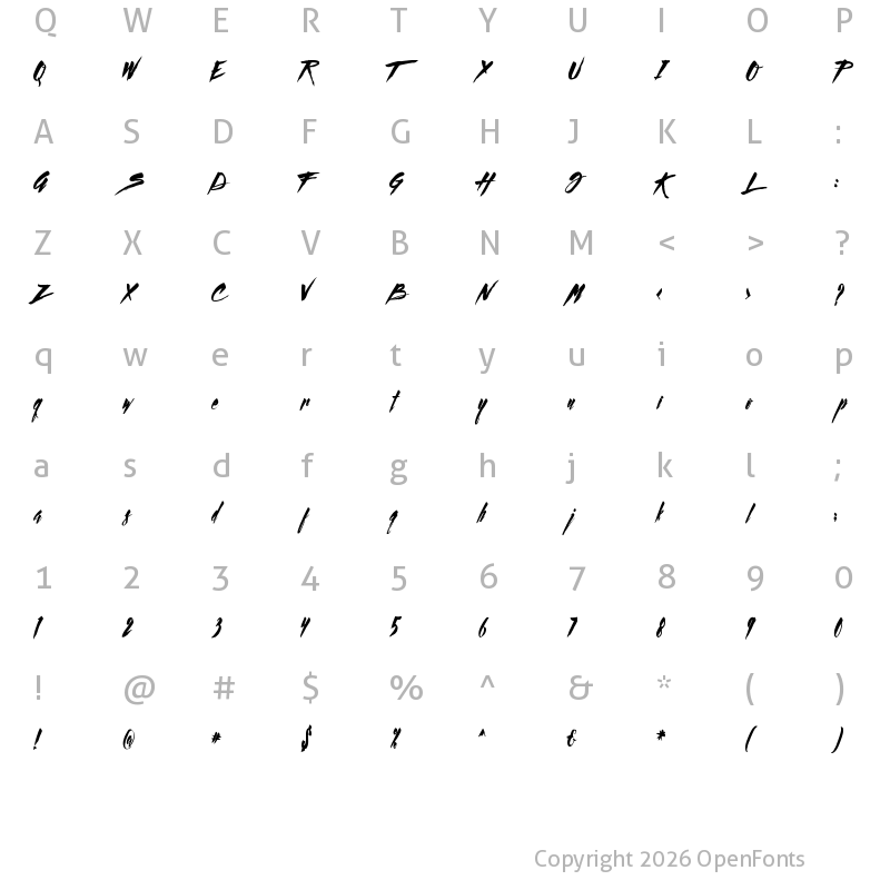 Character Map of River Side Regular