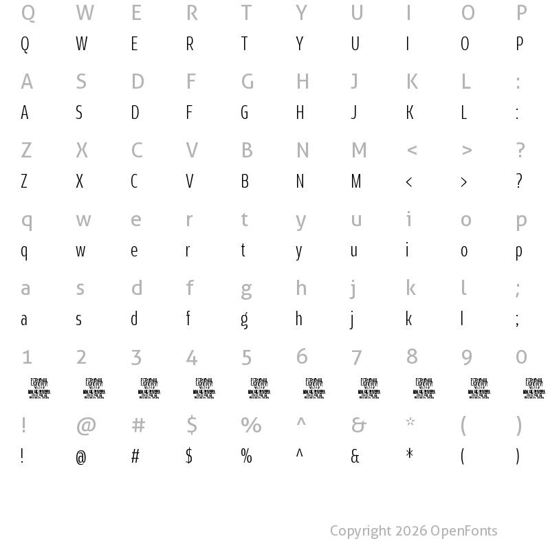Character Map of Rivera PERSONAL USE ONLY Light