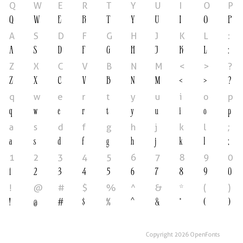 Character Map of Riverdell Regular