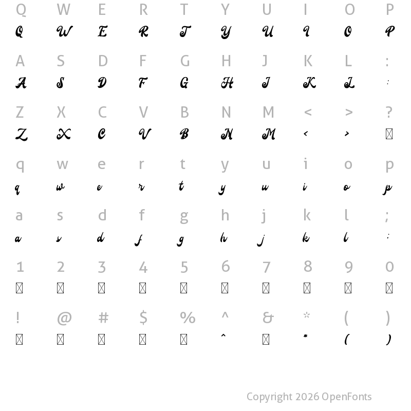 Character Map of RoadskyDemo Regular
