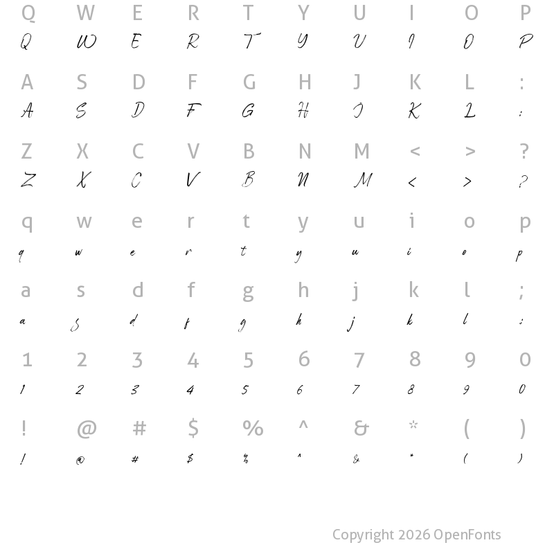 Character Map of Roadsouth_demo Regular