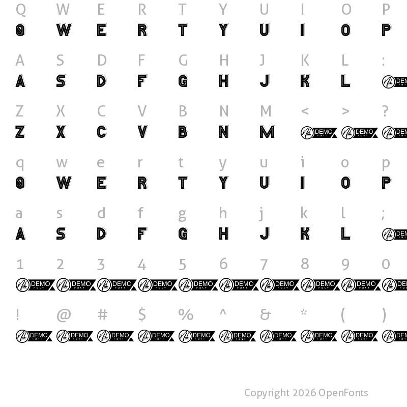 Character Map of Robert Kenedy Demo Regular