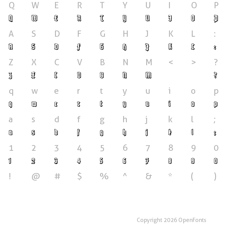 Character Map of Robert Regular