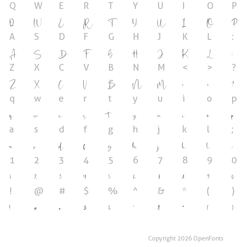 Character Map of Robind Regular