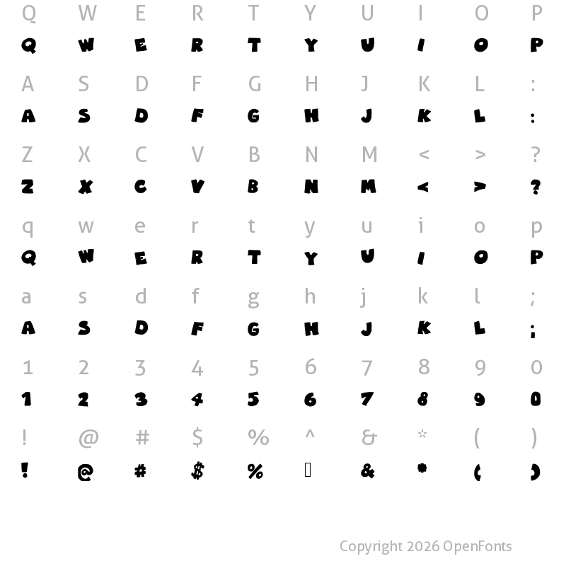 Character Map of RobinGraffitiFilledin Medium