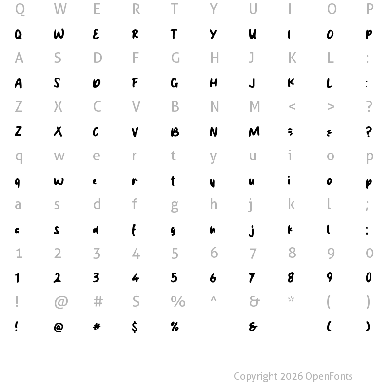 Character Map of Robintos Regular