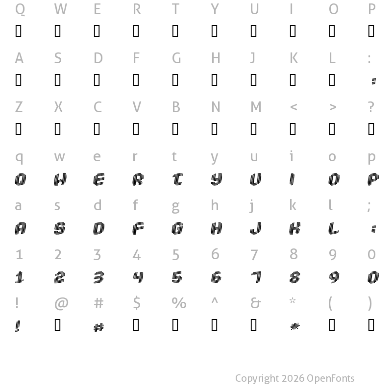 Character Map of Robotica Regular