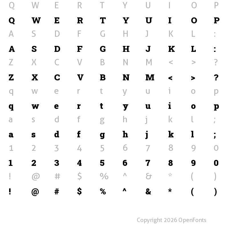 Character Map of Roboto Slab Black