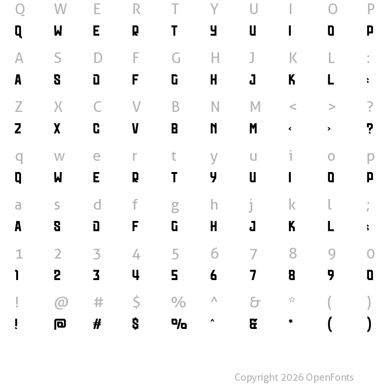 Character Map of ROBUST Regular