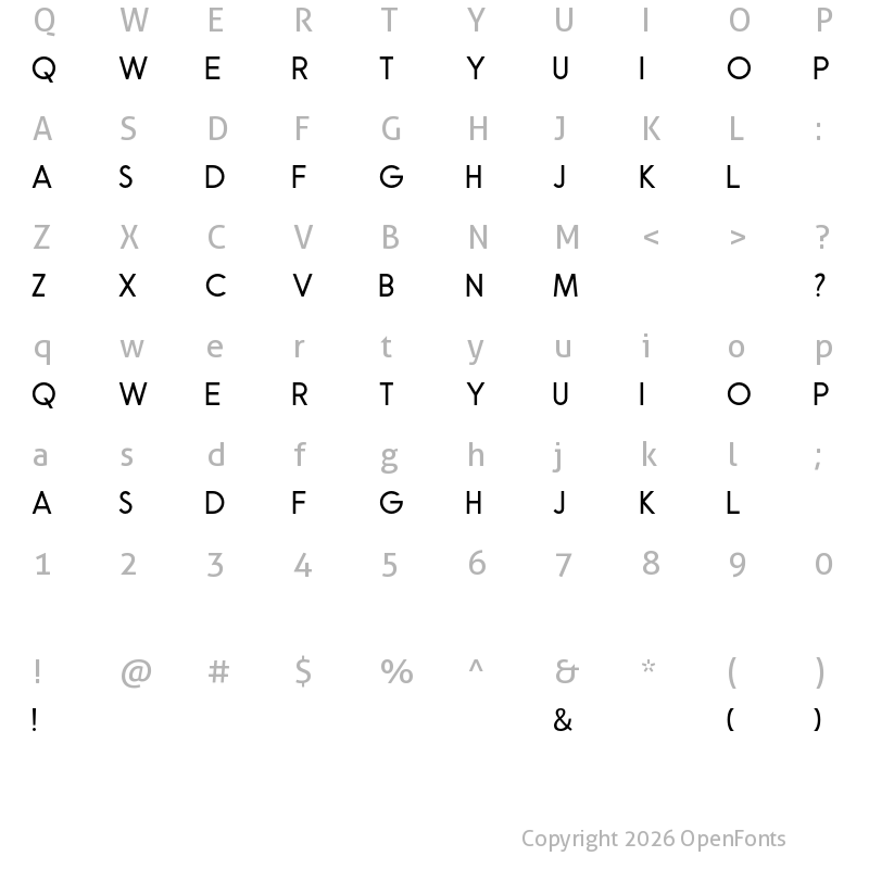 Character Map of Robusta Sans Demo Regular