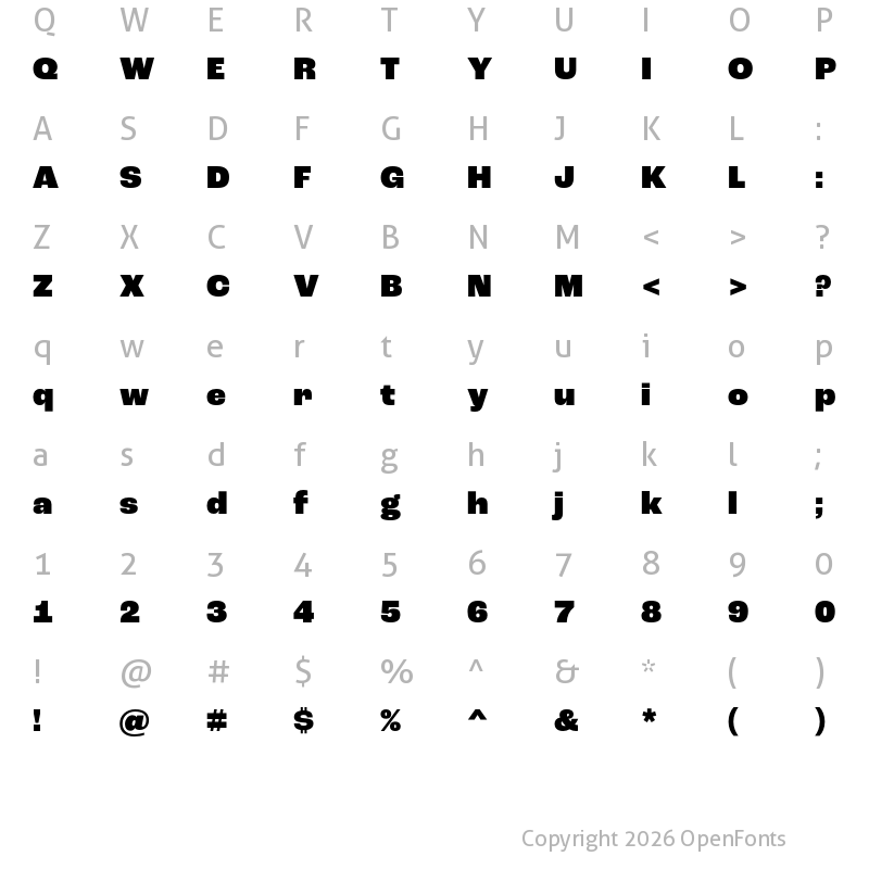 Character Map of Roc Grotesk Black