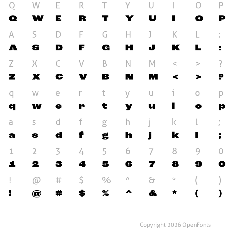 Character Map of Roc Grotesk Wide Black