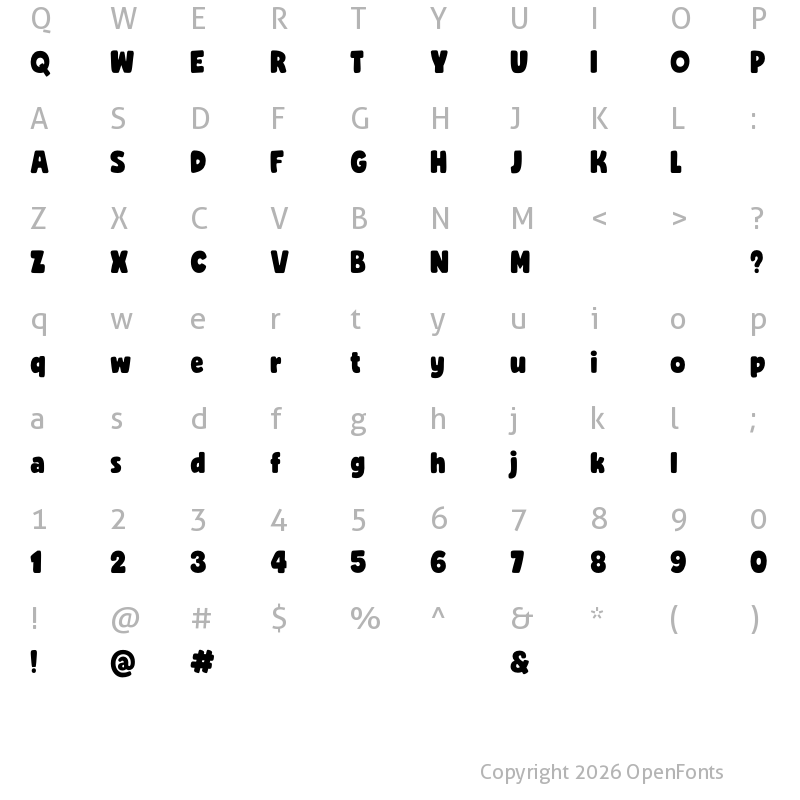 Character Map of Rocco DEMO Regular