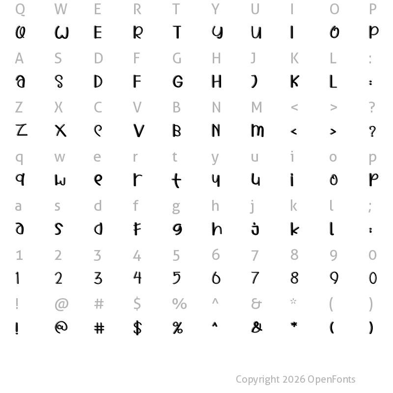 Character Map of ROCK SNAKE Regular
