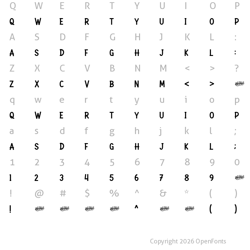 Character Map of Rockbitz Regular