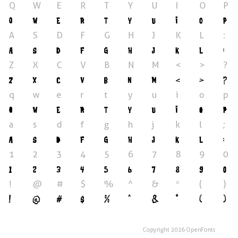 Character Map of Rockidz Demo Demo