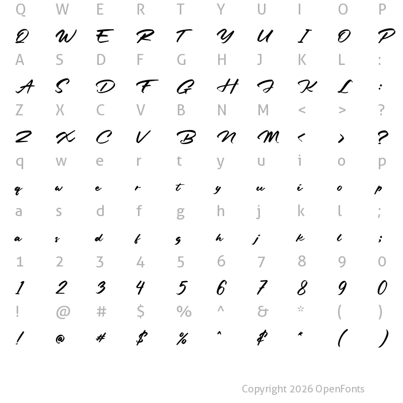 Character Map of Rocklay Regular