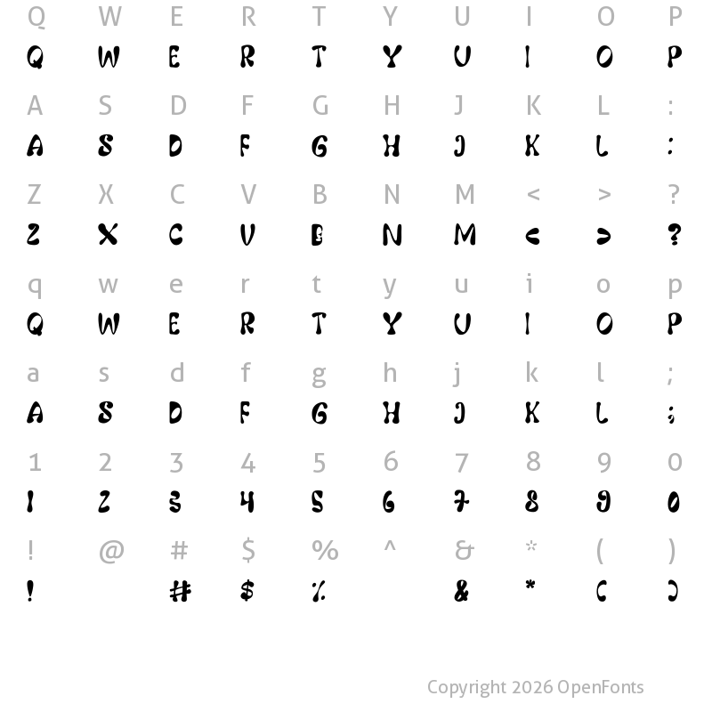 Character Map of Rockly Regular