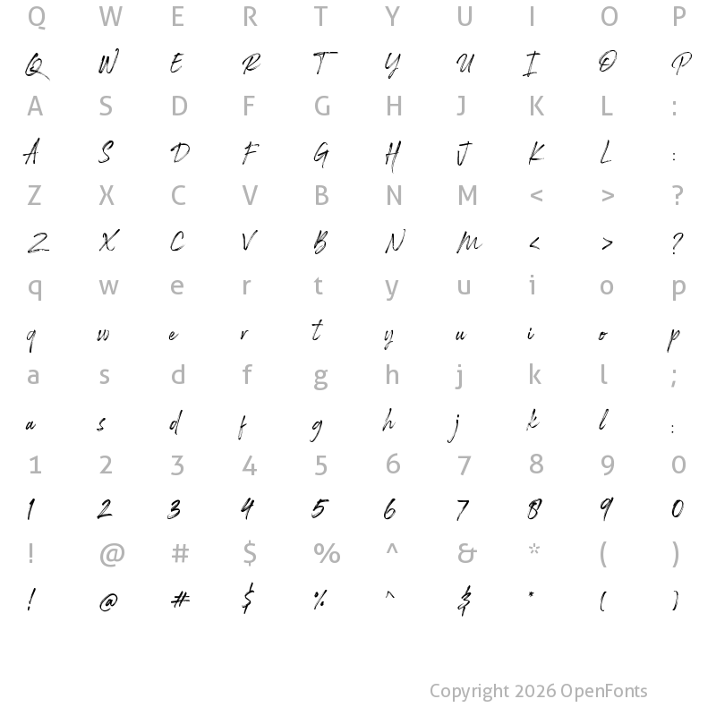 Character Map of Rockness Regular