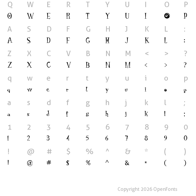 Character Map of RocknRoll Typo Special Regular