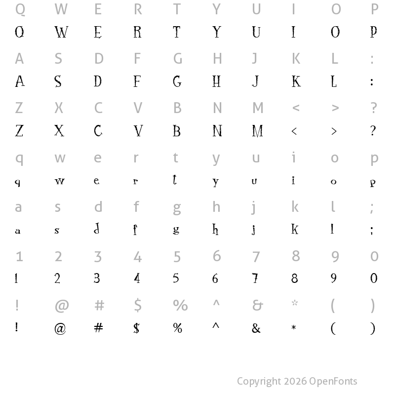 Character Map of RocknRoll Typo Stone Regular