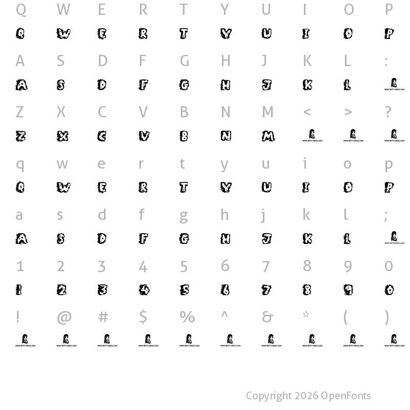 Character Map of Rocky Bottoms Regular