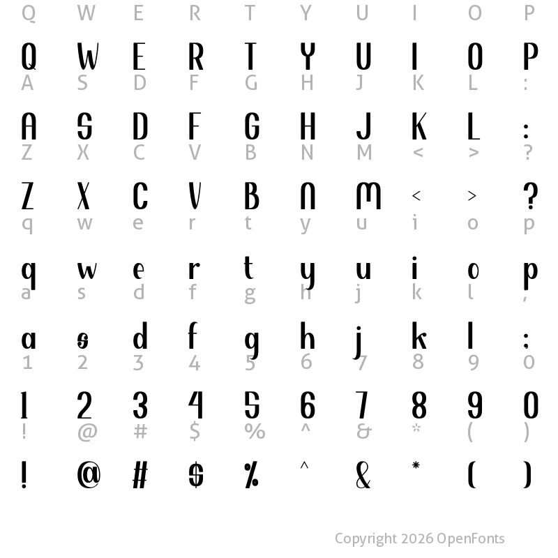 Character Map of Rocky Regular