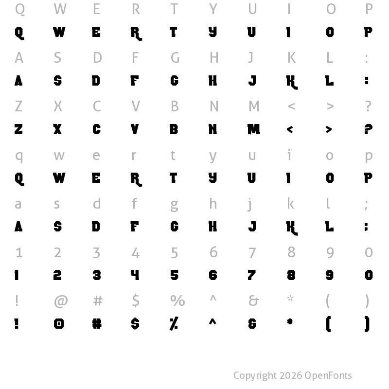 Character Map of Rocky Road Regular
