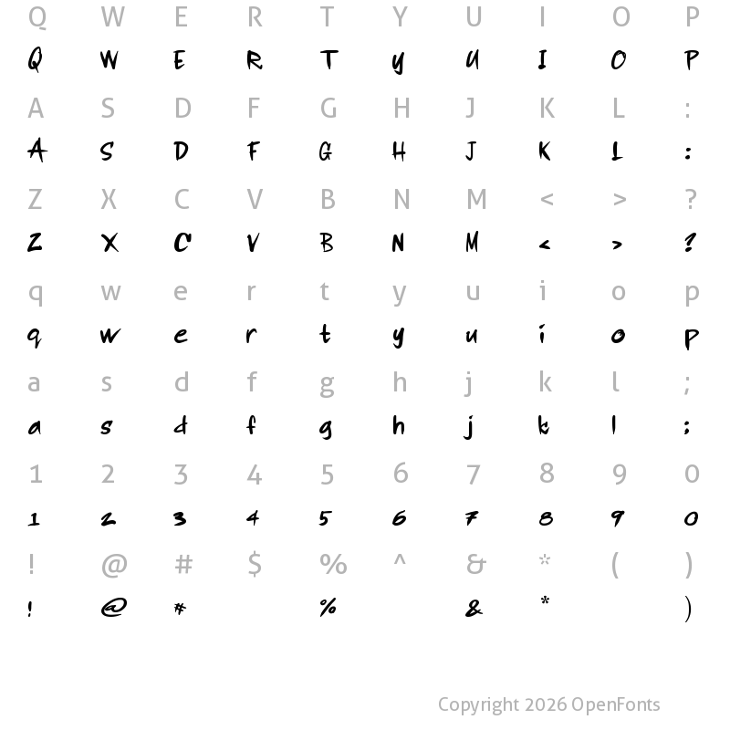 Character Map of Rodi de Asis Regular