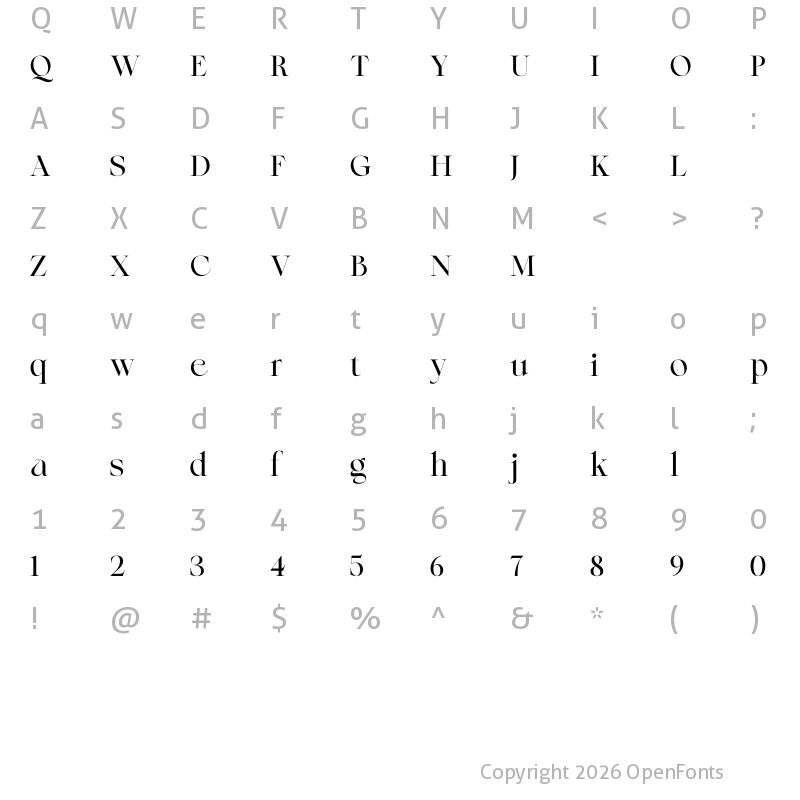 Character Map of Rofane Regular