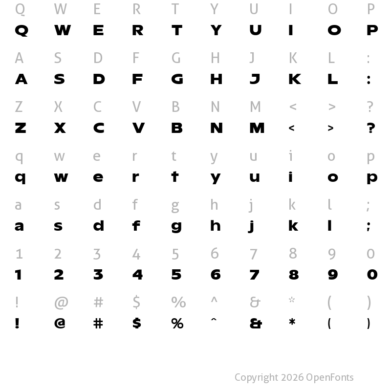 Character Map of Rogerex Black