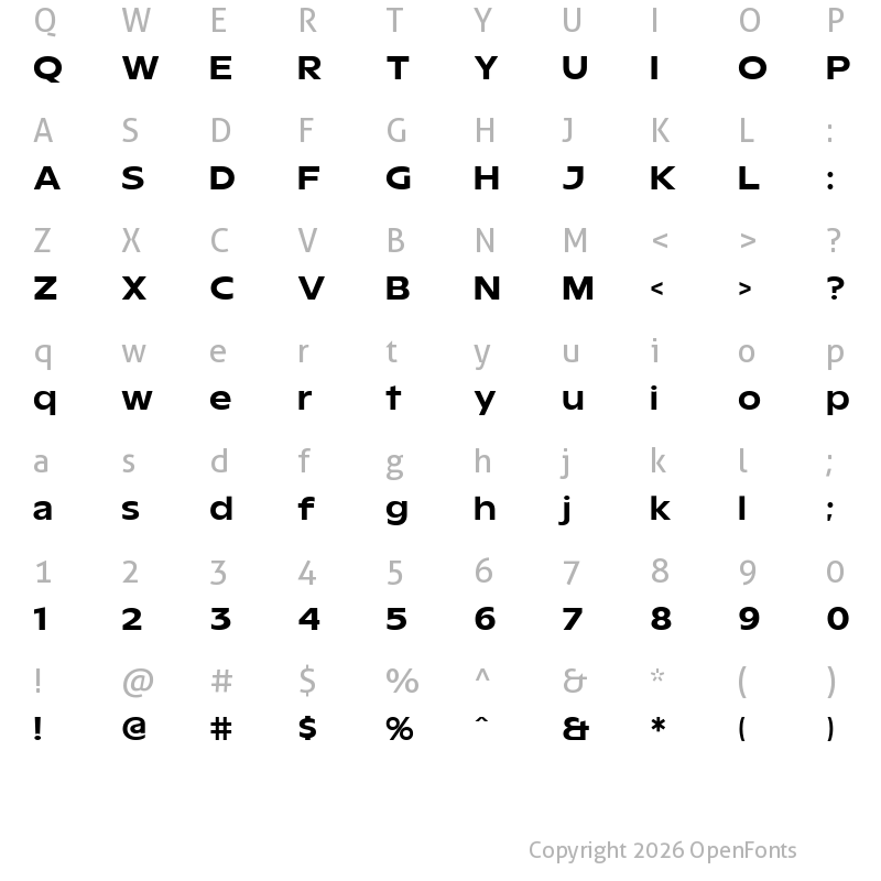 Character Map of Rogerex Bold