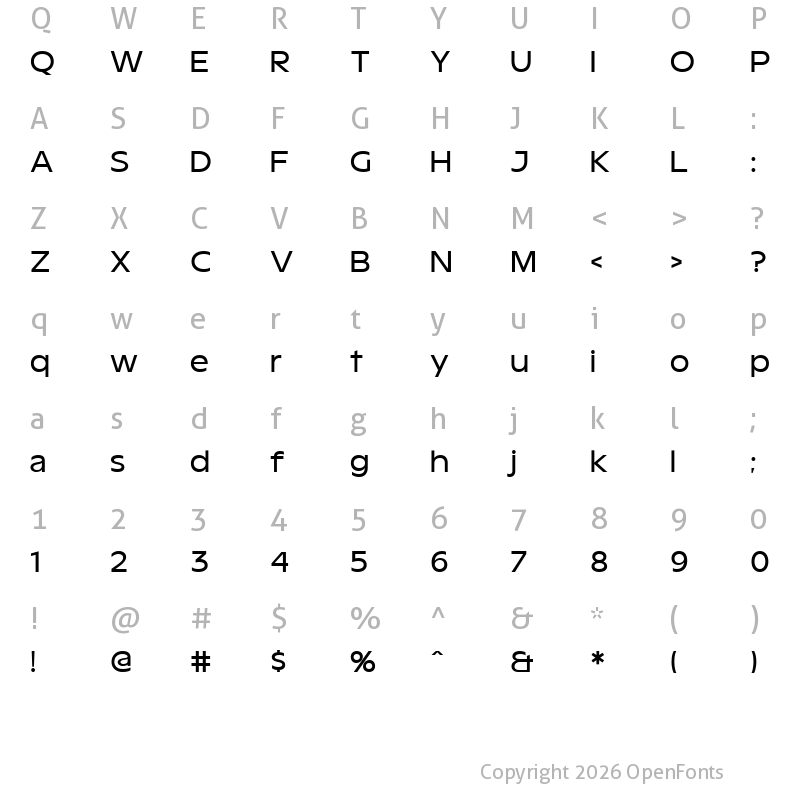 Character Map of Rogerex Regular