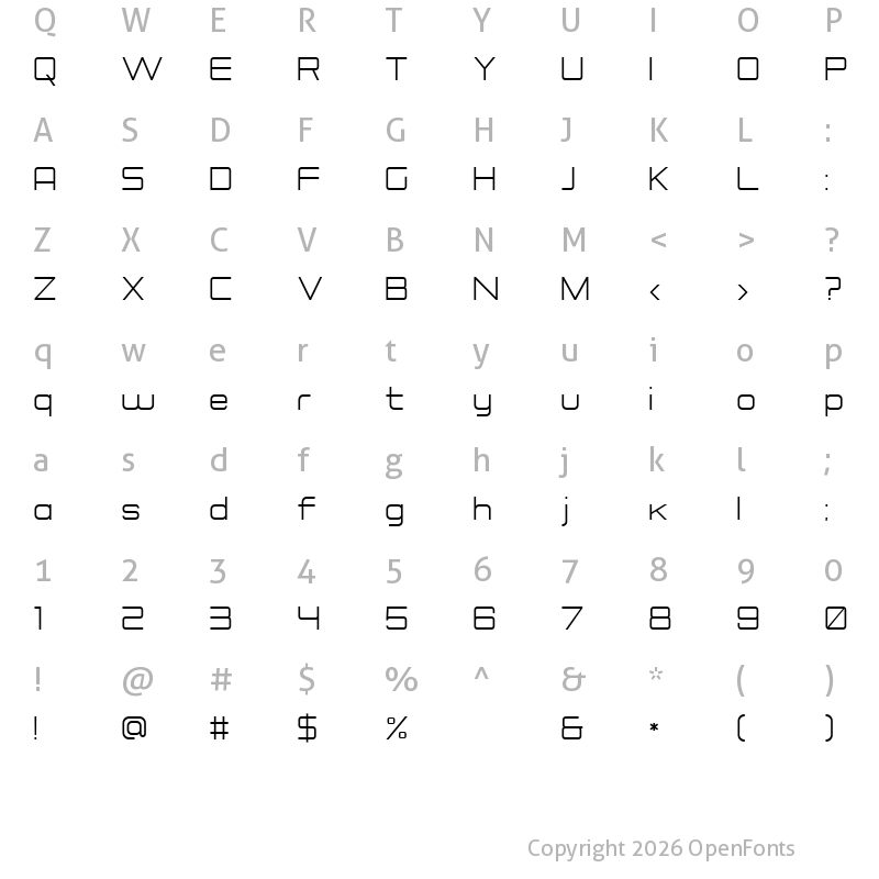 Character Map of Rogueland Free Regular