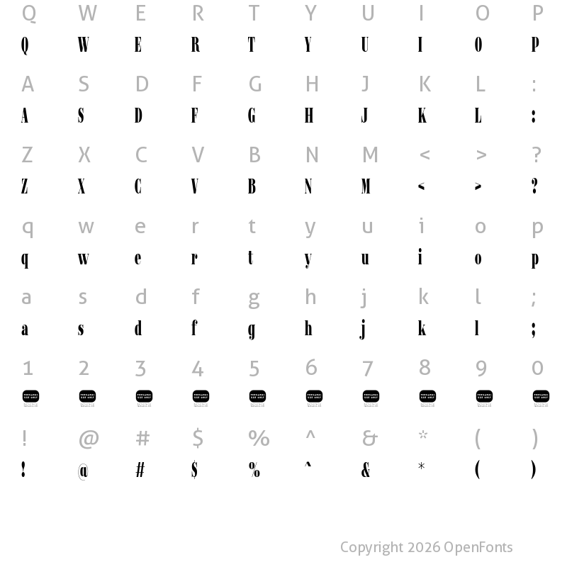 Character Map of Rojal Regular