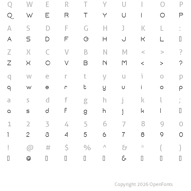 Character Map of Rollestix Regular