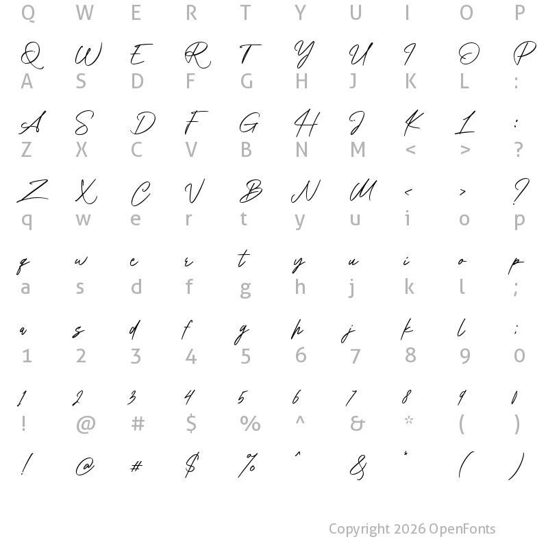 Character Map of Rollingtime Regular
