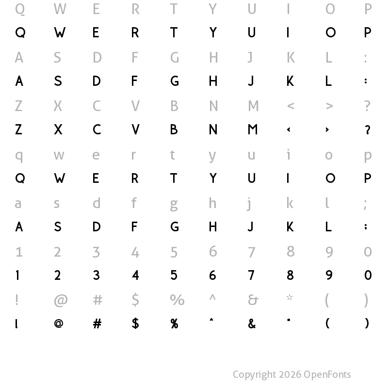 Character Map of Rolves Bold