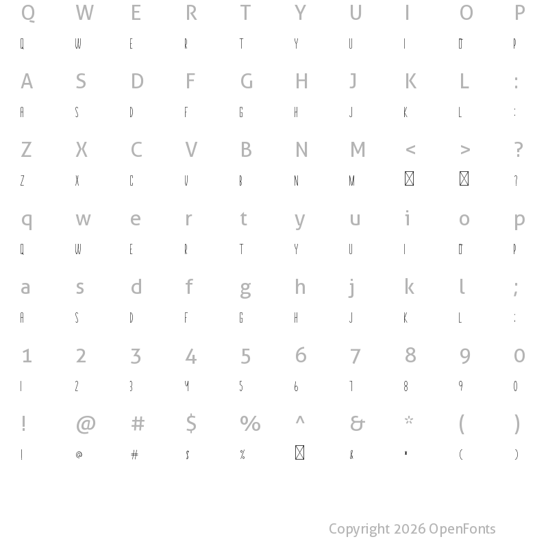 Character Map of Romance Regular