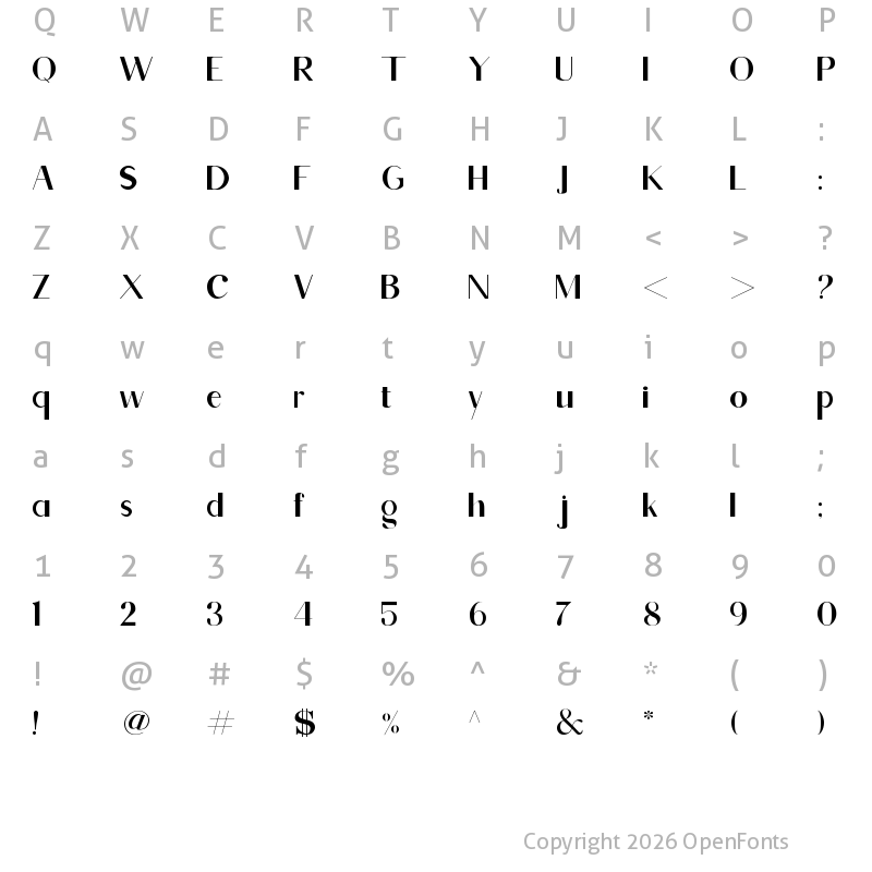 Character Map of Romario Regular