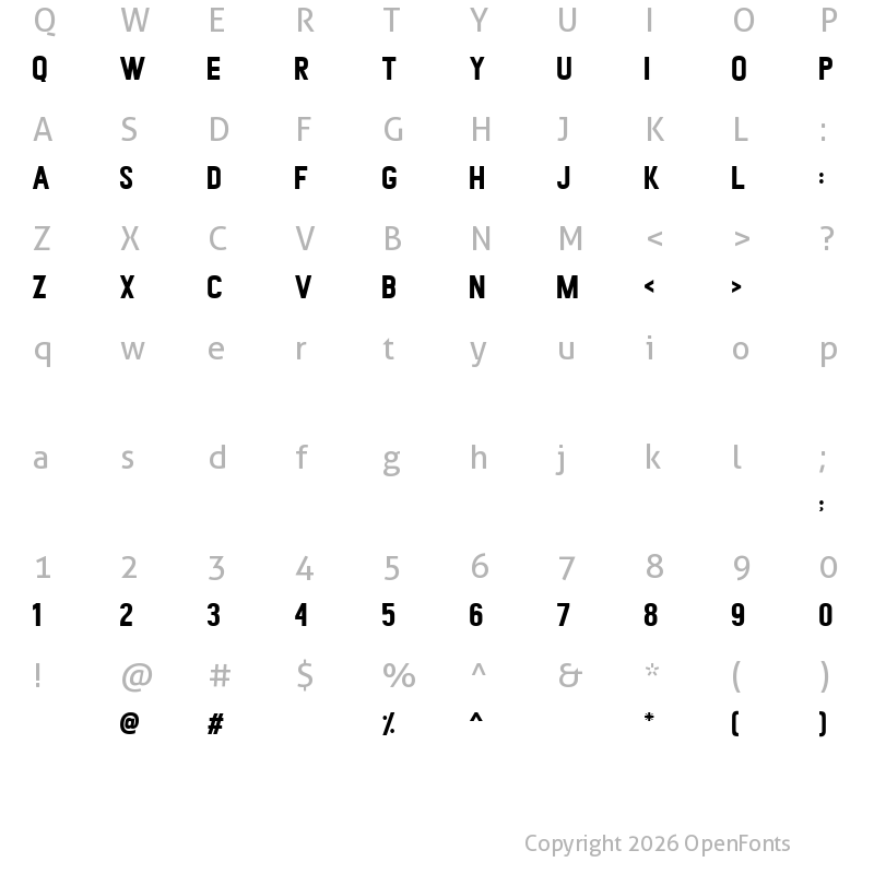 Character Map of Romedhal Sans Regular