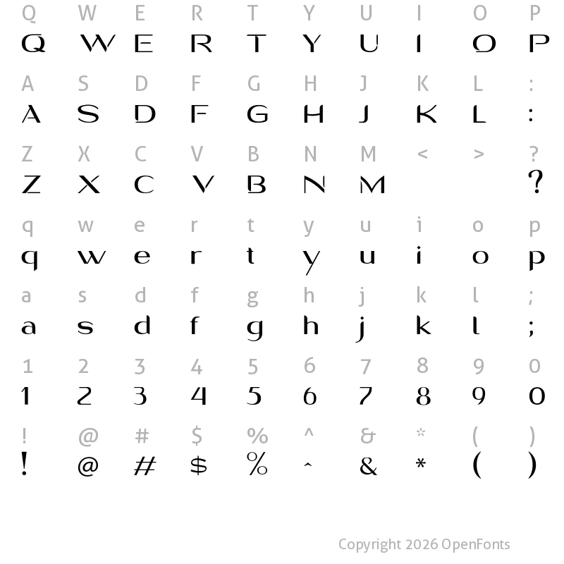 Character Map of Romen Medium