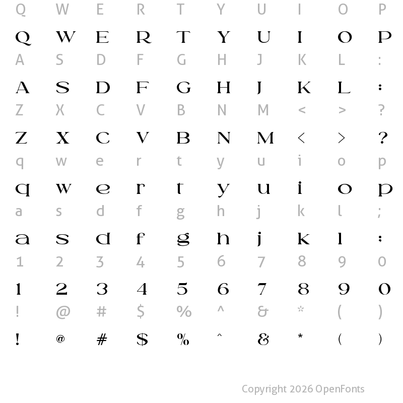Character Map of Romla Regular