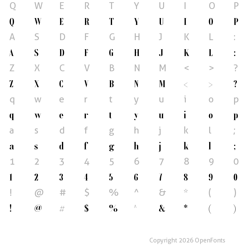 Character Map of Rondal Bold