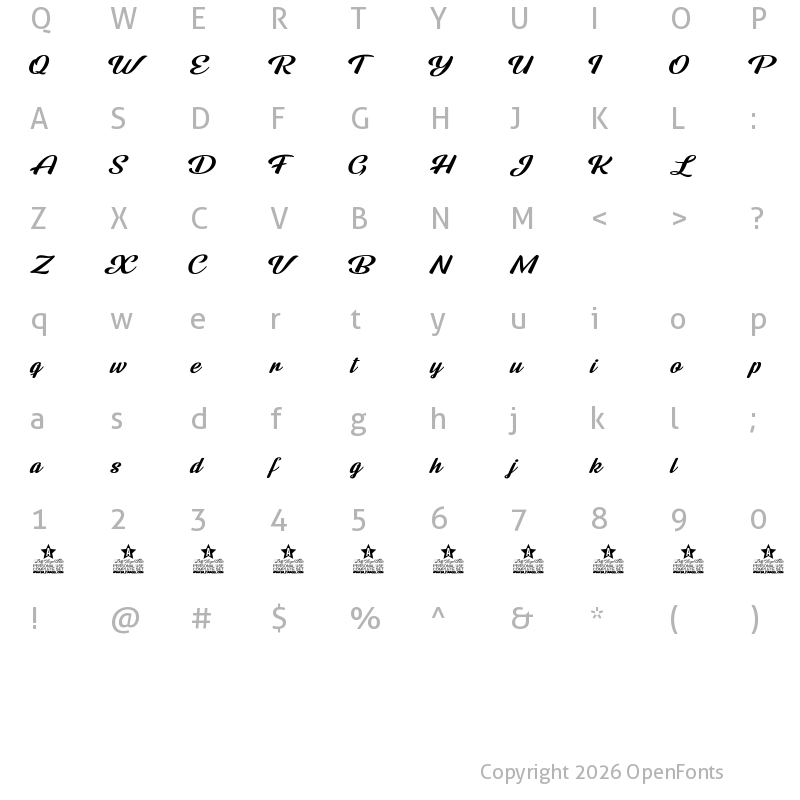 Character Map of ROOSTER PERSONAL USE Regular