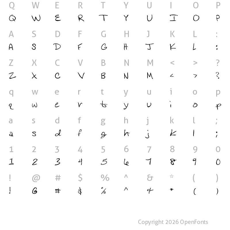 Character Map of Rose DiFont Regular